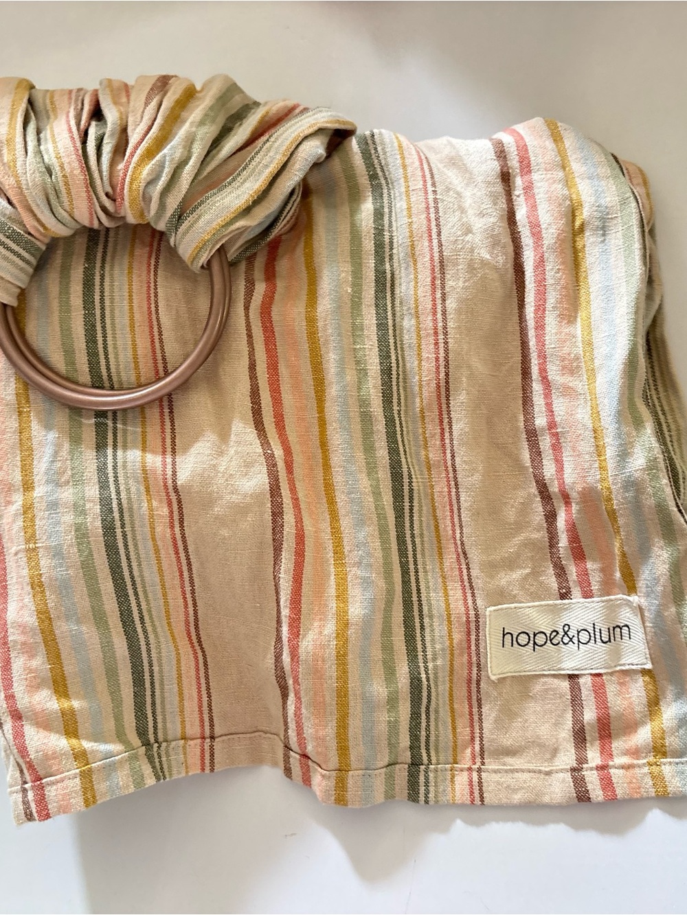 Multicolor Striped Ring Sling in Beige